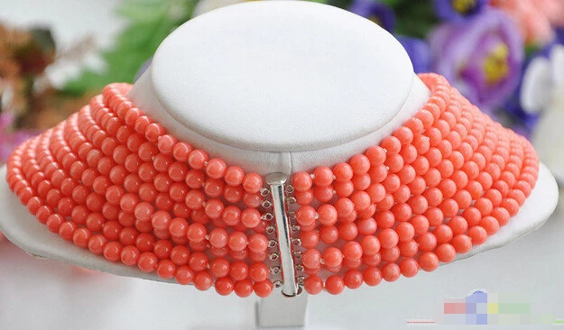 wholesale song Lady's Real 8row 16"~22" 6MM round pink coral bead necklace Bridal Jewelry Crystal WomenFactory direct sale
wholesale song Lady's Real 8row 16"~22" 6MM round pink coral bead necklace Bridal Jewelry Crystal WomenFactory direct sale