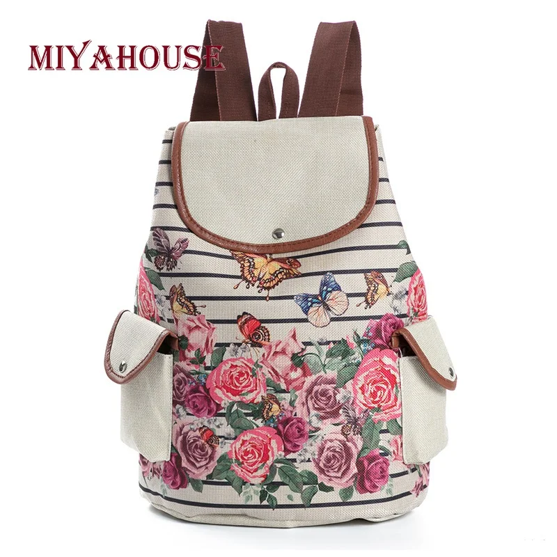 Miyahouse Retro Floral Printed Canvas Backpack For Teenagers Striped Butterfly Design School Bags Girls Travel Rucksack
Miyahouse Retro Floral Printed Canvas Backpack For Teenagers Striped Butterfly Design School Bags Girls Travel Rucksack