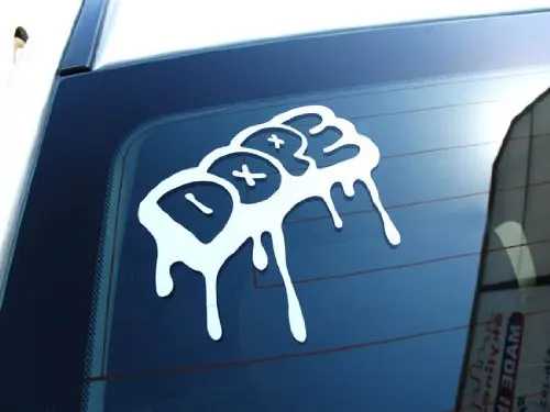 Dope dripping Cool JDM Euro Urban Graffiti Drip Style Bumper Sticker Car window Premium Quality die cut vinyl decal 5'' White |