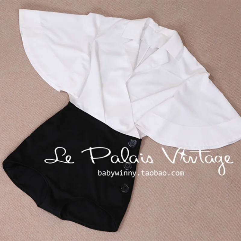 Le Palais Vintage limited all-match Retro Black and white trumpet sleeves shirt bag hip Siamese pants shorts jumpsuit
Le Palais Vintage limited all-match Retro Black and white trumpet sleeves shirt bag hip Siamese pants shorts jumpsuit