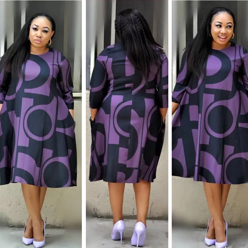 AFRICAN Dress Spring Autumn Digital Printing Plus Size For Women Party Fashion New Seven-quarter Sleeve Knee-length Dress
AFRICAN Dress Spring Autumn Digital Printing Plus Size For Women Party Fashion New Seven-quarter Sleeve Knee-length Dress