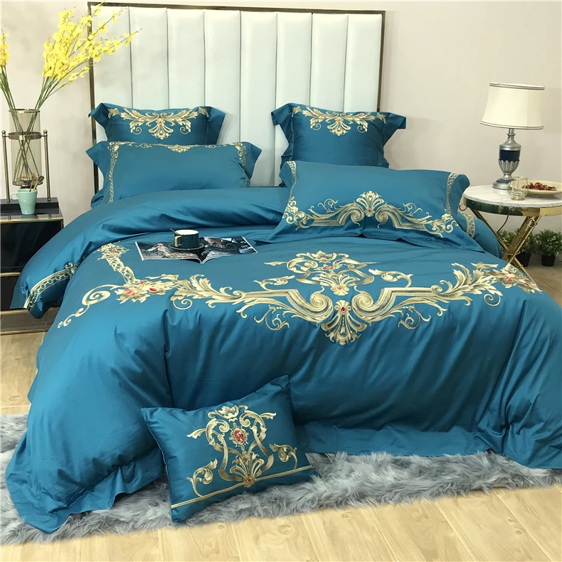 Роскошные 120 S египетского хлопка наборы с вышиванием для спальни queen Королевский пододеяльник простынь Набор наволочек 4/6 шт., синий свадебн...
Роскошные 120 S египетского хлопка наборы с вышиванием для спальни queen Королевский пододеяльник простынь Набор наволочек 4/6 шт., синий свадебн...