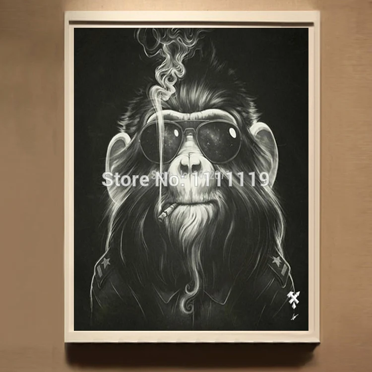 Decorative Pictures Handmade Balck Abstract Painting Monkey Modern Smoking Orangutans Picture On Canvas Wall Oil Paintings
Decorative Pictures Handmade Balck Abstract Painting Monkey Modern Smoking Orangutans Picture On Canvas Wall Oil Paintings