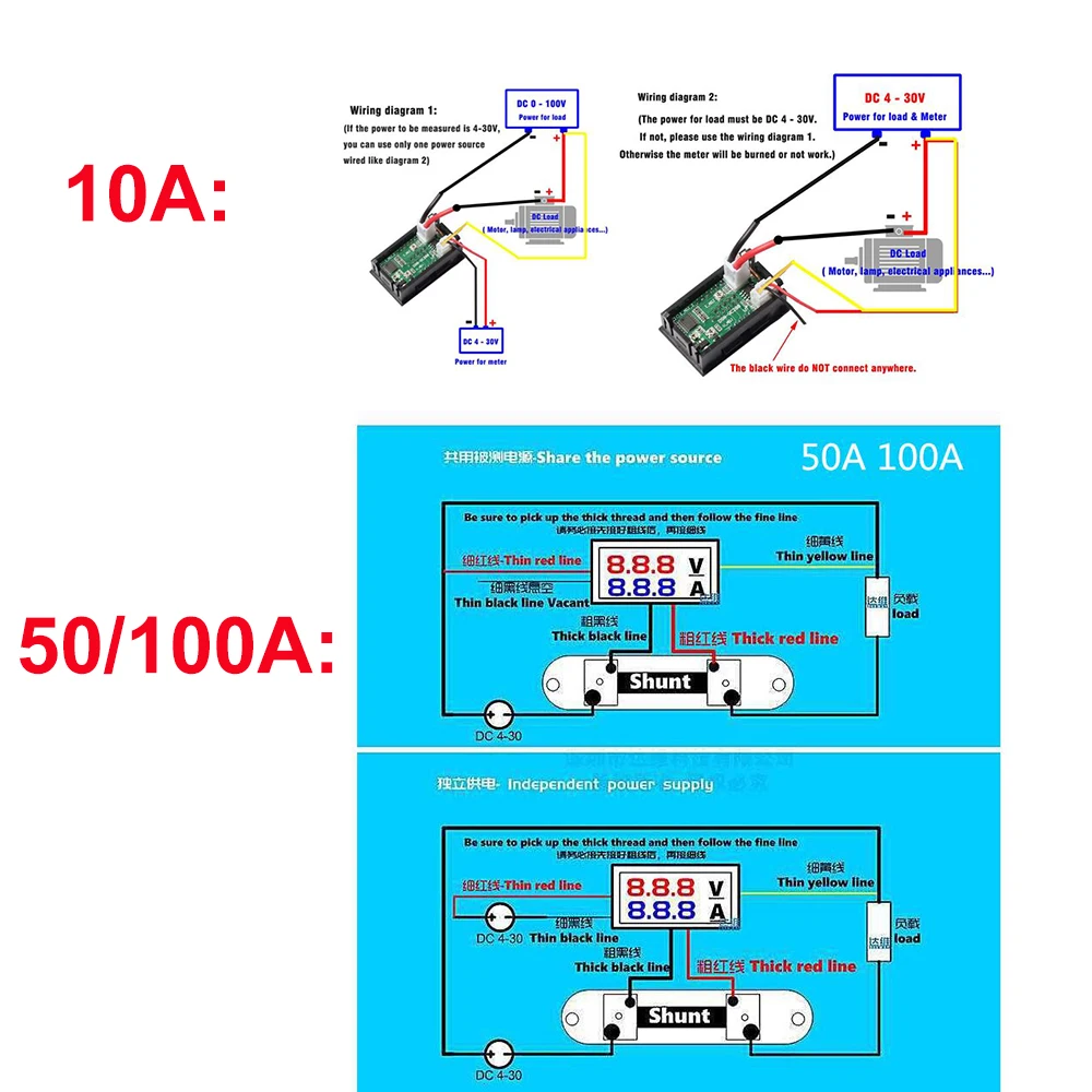DC 100V 10A 50A 100A Mini 0.28inch LED Digital Voltmeter Ammeter Volt Ampere Meter Amperemeter Voltage Indicator Tester
DC 100V 10A 50A 100A Mini 0.28inch LED Digital Voltmeter Ammeter Volt Ampere Meter Amperemeter Voltage Indicator Tester