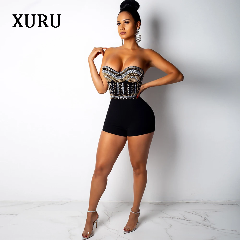 XURU 2020 new women's jumpsuit hot drilling jumpsuit Playsuits sexy backless stretch body tights
XURU 2020 new women's jumpsuit hot drilling jumpsuit Playsuits sexy backless stretch body tights