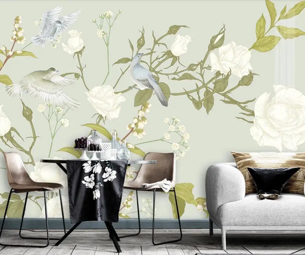 Customized large-scale 3D mural wallpaper Nordic hand-painted small refreshing medieval tropical plants and birds background mur
Customized large-scale 3D mural wallpaper Nordic hand-painted small refreshing medieval tropical plants and birds background mur