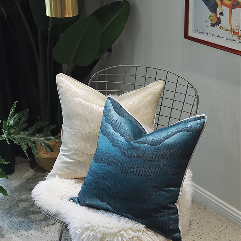 Наволочка для подушки Blanking Process декоративные дивана синие цвета шампанского | Дом
