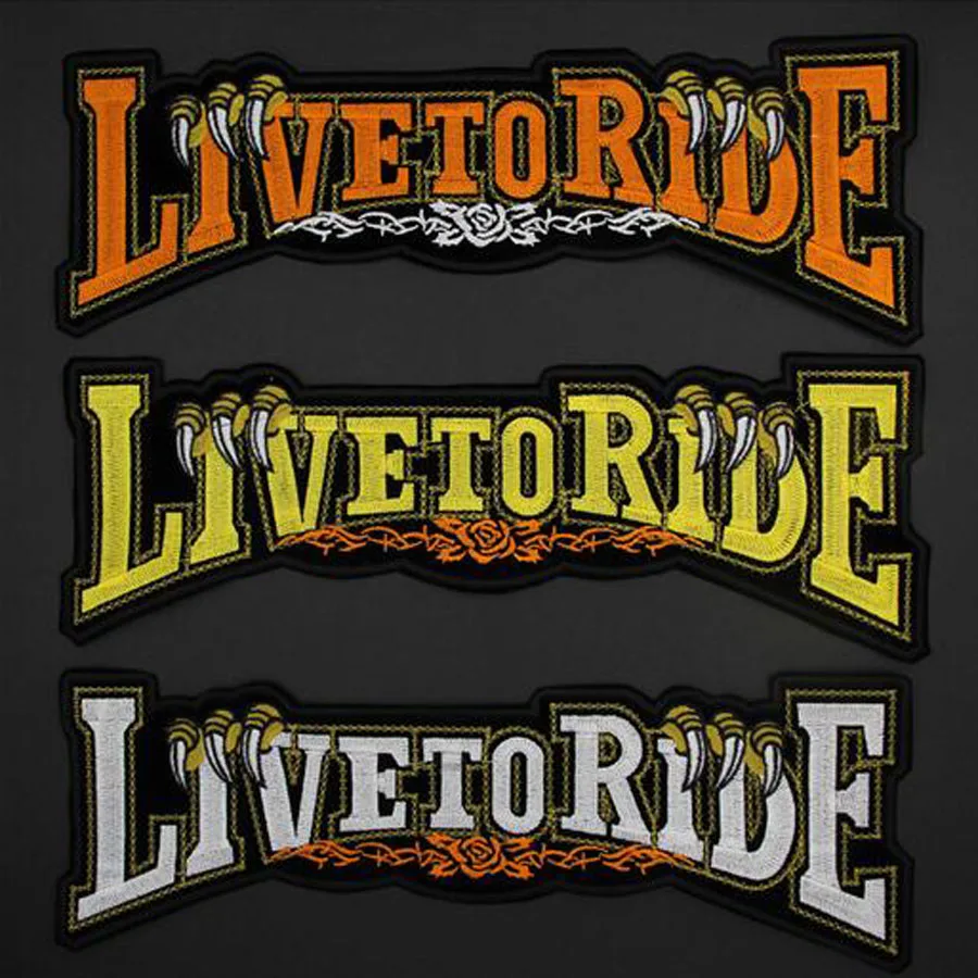 Live to ride Letter Patches Cap Shoe Iron On Embroidered Appliques DIY Apparel Accessories Patch For Clothing Fabric Badges BU53
Live to ride Letter Patches Cap Shoe Iron On Embroidered Appliques DIY Apparel Accessories Patch For Clothing Fabric Badges BU53