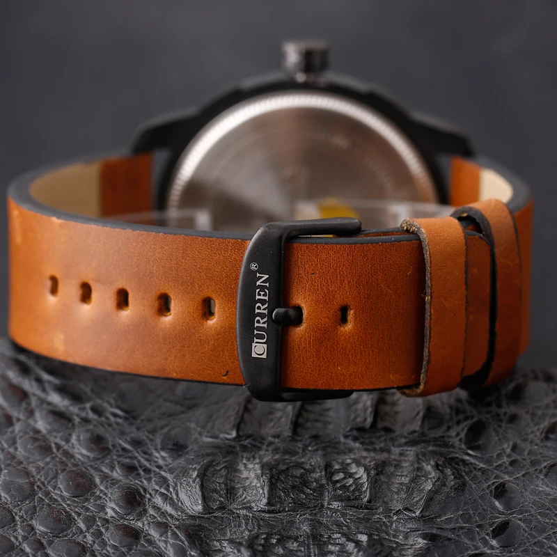 CURREN Military Design Black Quartz Watch Brown Leather Complete Calendar Display Men's Watches Relogio Masculino Clock Male
CURREN Military Design Black Quartz Watch Brown Leather Complete Calendar Display Men's Watches Relogio Masculino Clock Male