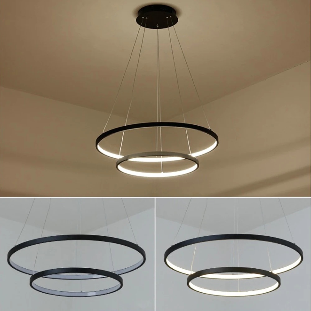 108W Pendant Light Modern Design LED Three Rings Pendant Light Black Color, Light Source=Warm White, Voltage=110-240V
108W Pendant Light Modern Design LED Three Rings Pendant Light Black Color, Light Source=Warm White, Voltage=110-240V