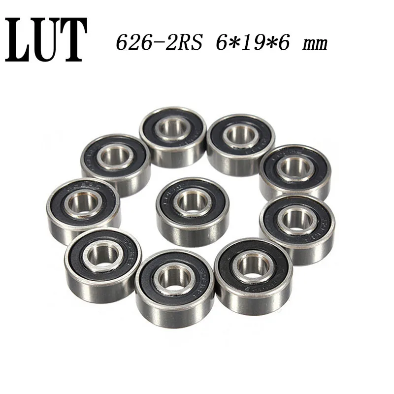50 шт. детали 626 2RS 626RS 626-2RS RS 626-2RSH двойное резиновое уплотнение шарикоподшипник с