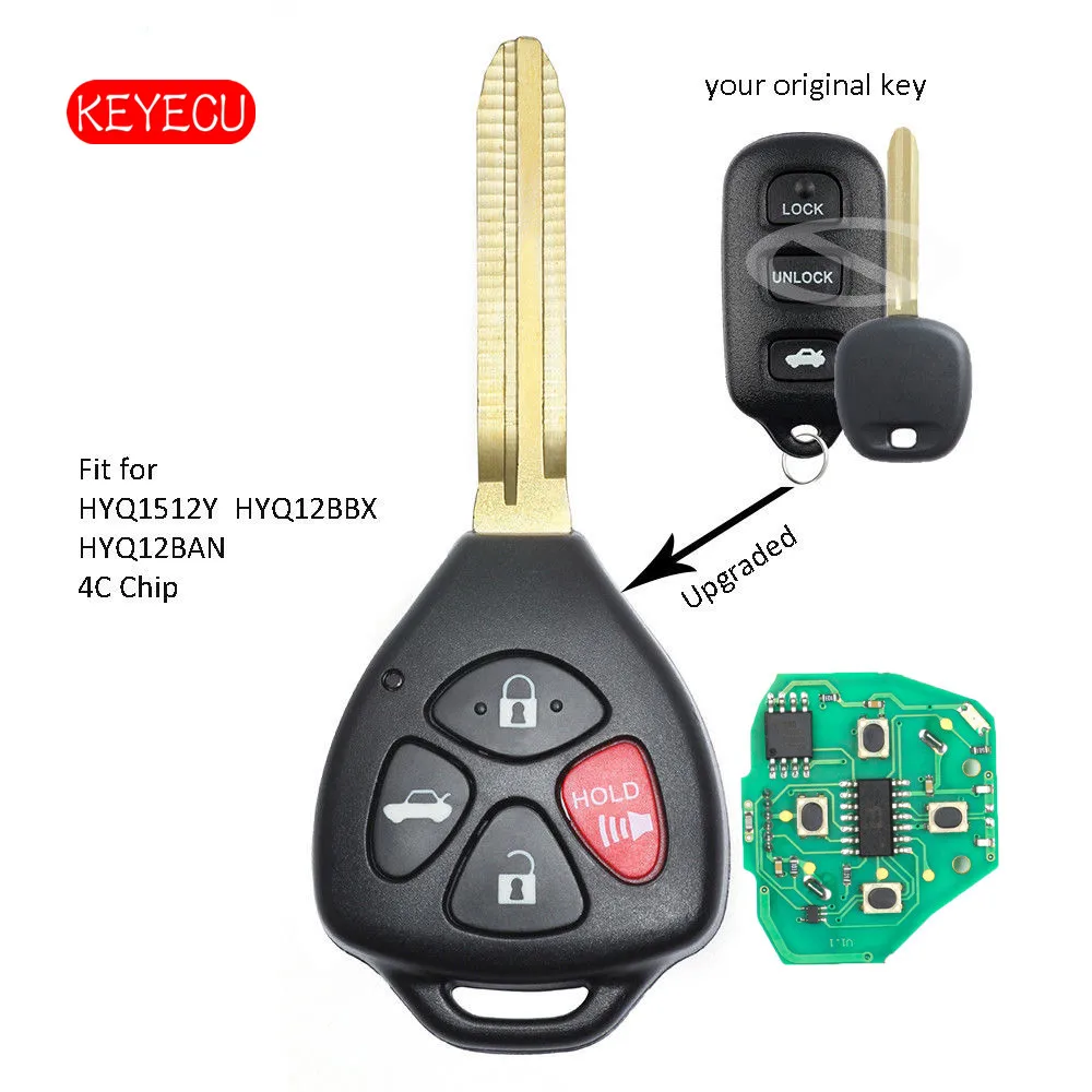 Keyecu обновленный дистанционный ключ 314,4 МГц 4C Чип 4 кнопки Fob для Toyota Avalon 1998-2004-FCC: HYQ12BBX HYQ12BAN HYQ1512Y
Keyecu обновленный дистанционный ключ 314,4 МГц 4C Чип 4 кнопки Fob для Toyota Avalon 1998-2004-FCC: HYQ12BBX HYQ12BAN HYQ1512Y