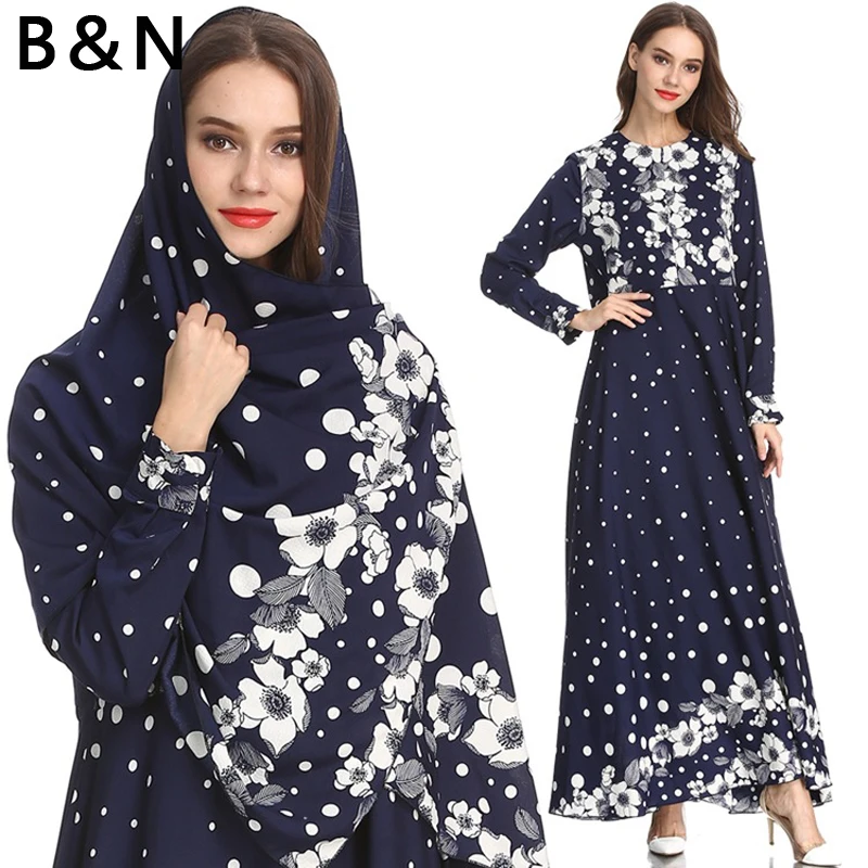 Muslim Dress with Free Scarf Arabic Islam Women Clothing Summer Long Ankle Dress Chiffon Long Sleeve Dots Flower Front Zip M-XXL
Muslim Dress with Free Scarf Arabic Islam Women Clothing Summer Long Ankle Dress Chiffon Long Sleeve Dots Flower Front Zip M-XXL