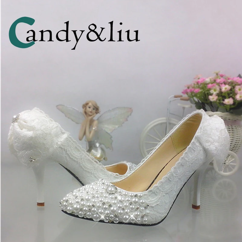 White Pearl Lace Flowers Wedding Shoes Butterfly Bowknot High Heel Pointed Toe Slip-on Women Pumps Party Banquet Evening Dress
White Pearl Lace Flowers Wedding Shoes Butterfly Bowknot High Heel Pointed Toe Slip-on Women Pumps Party Banquet Evening Dress