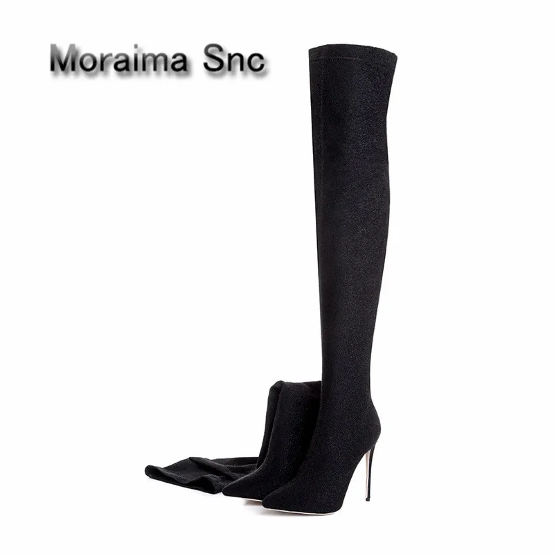 Moraima Snc Brand black sliver bling spring women shoes sexy pointed toe stretch fabric long boots high heels thigh high boots
Moraima Snc Brand black sliver bling spring women shoes sexy pointed toe stretch fabric long boots high heels thigh high boots