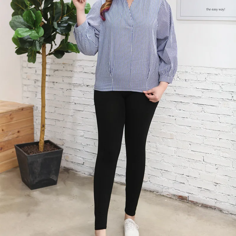 woman modal High-waisted stretch pants Leggings thin nine minutes of summer plus-size fashion Casual Pants Fitness | Женская одежда