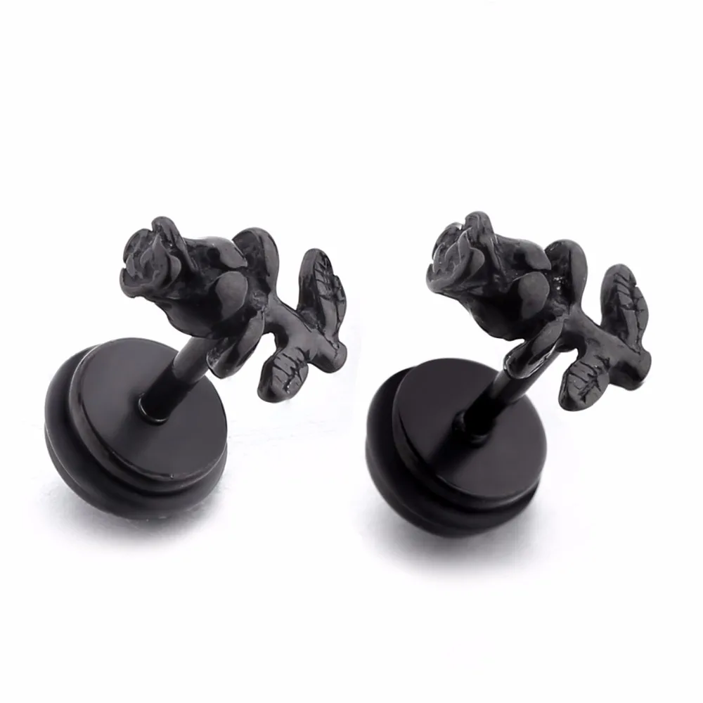 Fashion Punk Black Rose Earrings Flower Earring Woman Ear Stud Fashion Jewelry 1 Pair
Fashion Punk Black Rose Earrings Flower Earring Woman Ear Stud Fashion Jewelry 1 Pair