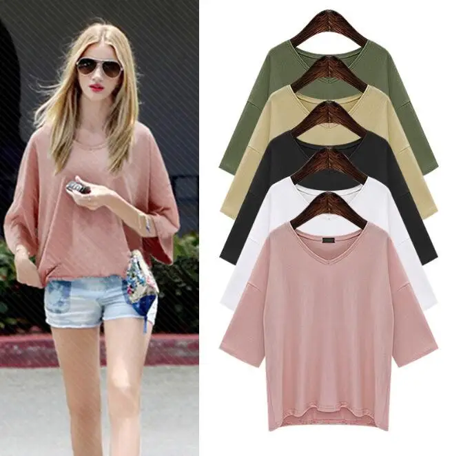 Women T-shirt All-match Autumn V-neck Female Casual Drop Shoulder Half Sleeve Tees Ladies Loose Tops 6XL
Women T-shirt All-match Autumn V-neck Female Casual Drop Shoulder Half Sleeve Tees Ladies Loose Tops 6XL