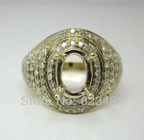 

Oval cut 7x9mm 100% 14kt Solid Yellow Gold 0.50ct Natural Diamond Semi-Mount Ring