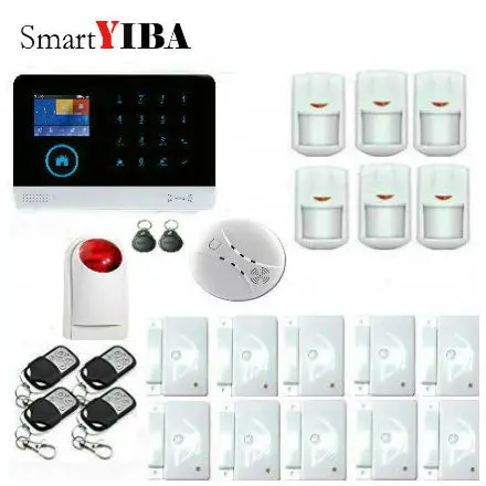 

SmartYIBA 3G WCDMA WIFI Home Burglar LCD Touch Screen Alarm Panel Home Security Alarm System Siren Smoke Fire Sensor Detector