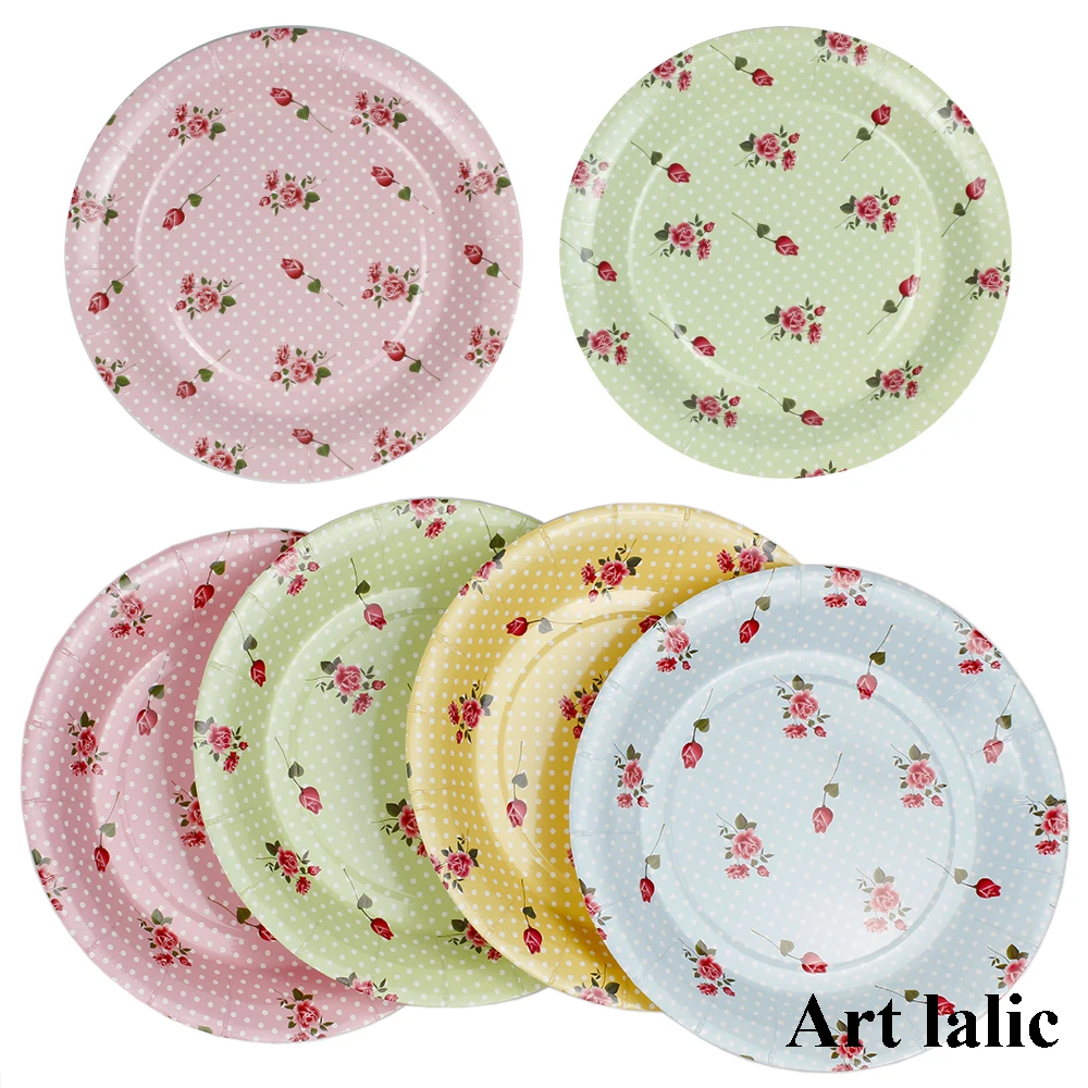 Vintage Floral Roses Tea Party 9 inch (Set of 12) Decorative Paper Plates - Perfect for Weddings, Bridal Brunches, Bridal Shower
Vintage Floral Roses Tea Party 9 inch (Set of 12) Decorative Paper Plates - Perfect for Weddings, Bridal Brunches, Bridal Shower
