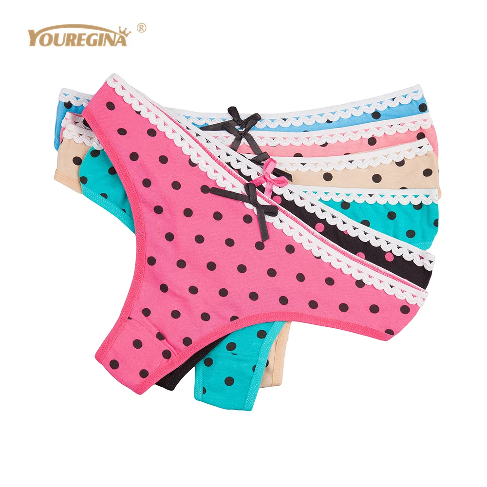 YOUREGINA Underwear Woman Cotton Sexy Thongs and G Strings Dot Print Comfortable Soft Antibacterial Woman Panties Tanga 6pcs/lot
YOUREGINA Underwear Woman Cotton Sexy Thongs and G Strings Dot Print Comfortable Soft Antibacterial Woman Panties Tanga 6pcs/lot
