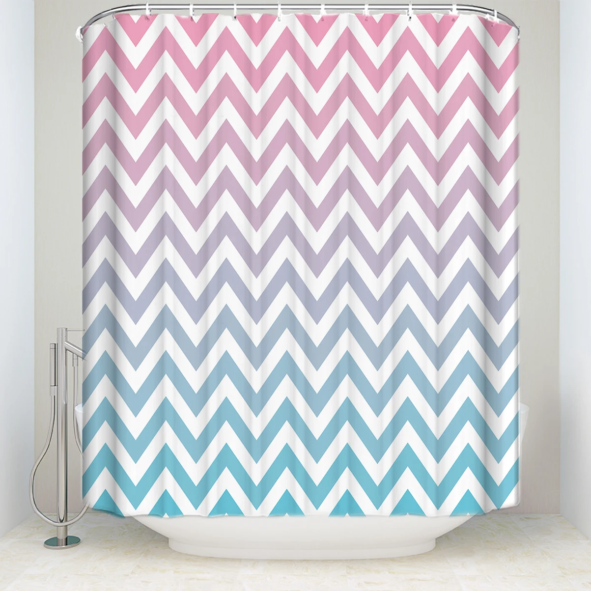 New Arrival Waterproof Stripe Shower Curtain with Hooks Polyester Fabric Pink Blue Bathroom Curtains for Home Decorations
New Arrival Waterproof Stripe Shower Curtain with Hooks Polyester Fabric Pink Blue Bathroom Curtains for Home Decorations