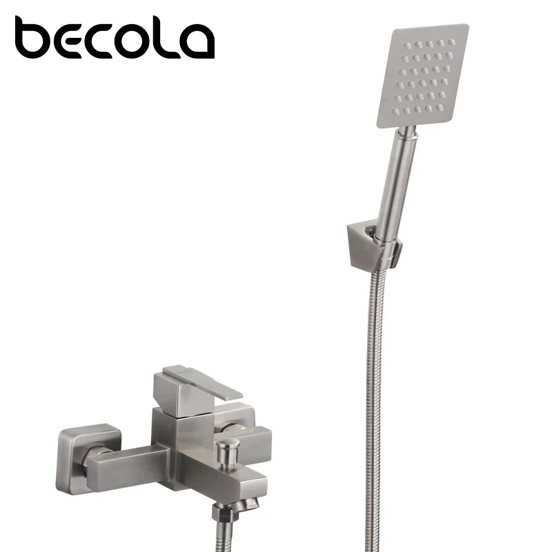 BECOLA 304 Stainless Steel Shower Faucet square Bath Faucet Mixer Tap With Stainless Steel Slide Bar Shower Set BECOLA-SUS3
BECOLA 304 Stainless Steel Shower Faucet square Bath Faucet Mixer Tap With Stainless Steel Slide Bar Shower Set BECOLA-SUS3