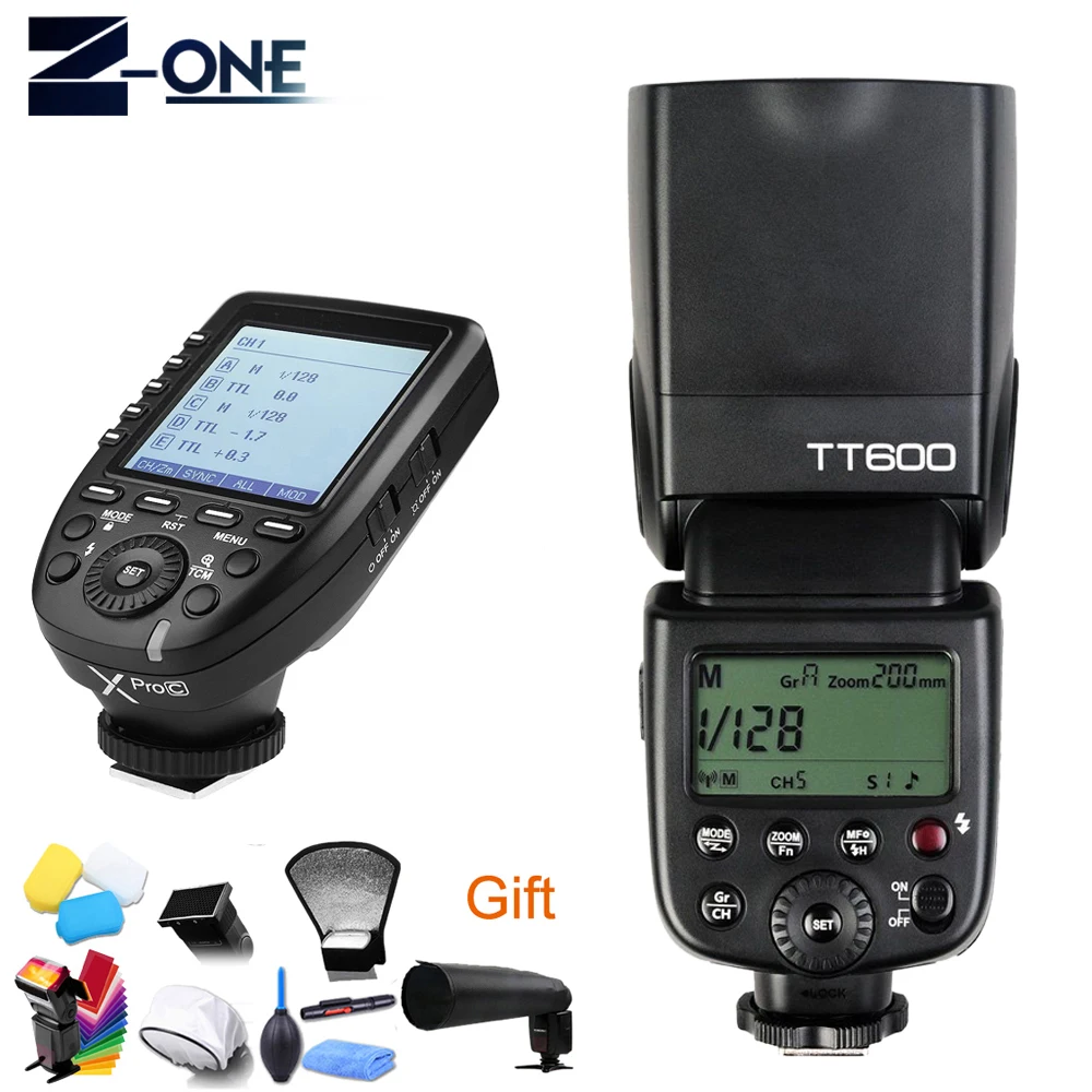 Godox TT600 GN60 HSS 1/8000s Camera Flash Speedlite+2.4G Wireless X System Xpro-C Transmitter For Canon+Free gift
Godox TT600 GN60 HSS 1/8000s Camera Flash Speedlite+2.4G Wireless X System Xpro-C Transmitter For Canon+Free gift