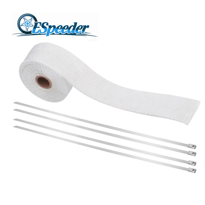 ESPEEDER 16 Feet*2Inch Motorcycle Exhaust Thermal Exhaust Tape Heat Shield Resistant White Thermal Wrap Roll With Stainless Ties
ESPEEDER 16 Feet*2Inch Motorcycle Exhaust Thermal Exhaust Tape Heat Shield Resistant White Thermal Wrap Roll With Stainless Ties
