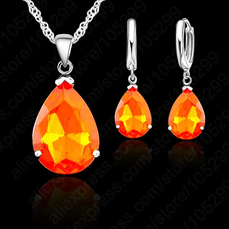 Elegant Water Drop Woman Party Wedding Jewelry 925 Sterling Silver Shiny Cubic Zircon Fashion Earring Necklace Set
Elegant Water Drop Woman Party Wedding Jewelry 925 Sterling Silver Shiny Cubic Zircon Fashion Earring Necklace Set
