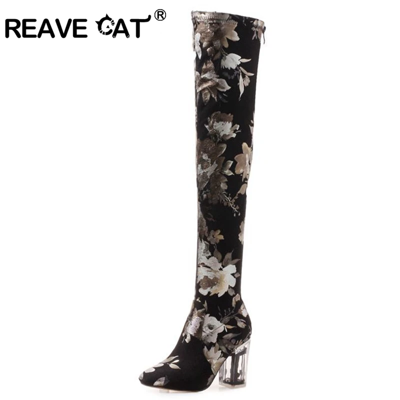 Женские ботфорты на квадратном каблуке REAVE CAT, высокие сапоги до бедра с застежкой-молнией и круглым носком, яркие сапоги стрейч из прозрачно...
Женские ботфорты на квадратном каблуке REAVE CAT, высокие сапоги до бедра с застежкой-молнией и круглым носком, яркие сапоги стрейч из прозрачно...