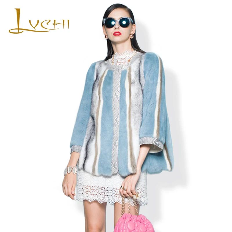 LVCHI 2019 New Winter Fashion High-grade luxury coat snake sleeve mink coat O-Neck Stylish Contrast Color Stripe women' coat
LVCHI 2019 New Winter Fashion High-grade luxury coat snake sleeve mink coat O-Neck Stylish Contrast Color Stripe women' coat