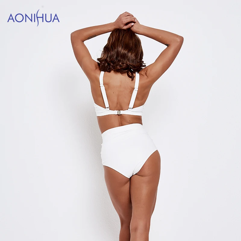 AONIHUA Swimming Suit For Women White Color Two Piece Swimsuit Padded Bras Triangle Bikini Body suits Female Bathing Suits
AONIHUA Swimming Suit For Women White Color Two Piece Swimsuit Padded Bras Triangle Bikini Body suits Female Bathing Suits