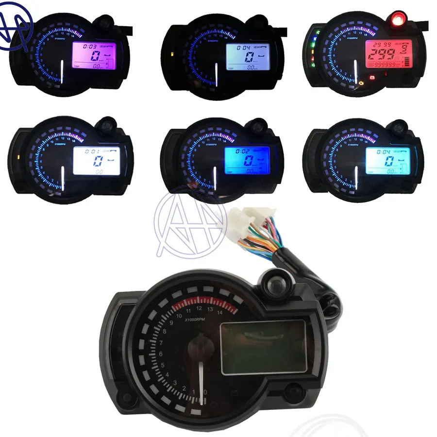 

Universal For Honda Yamaha K M Motorcycle Tachometer Gauge Odometer 12V LCD Digital Backlight Tachometer Speedometer Tacho Gauge