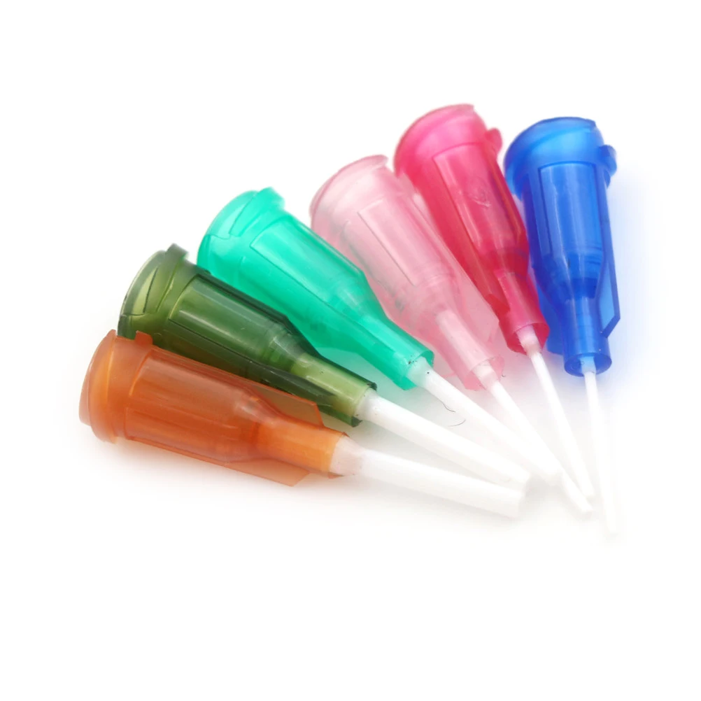Фото 6 шт. в партии цветов DIY Пластик смешанные наконечники игл для шприца тупым
