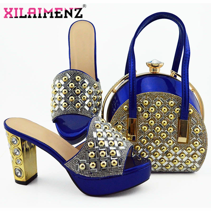 Royal Blue High Quality Woman Luxury Crystal Slippers And Purse Set For Party African Rhinestone High Heels Wedding Shoes
Royal Blue High Quality Woman Luxury Crystal Slippers And Purse Set For Party African Rhinestone High Heels Wedding Shoes