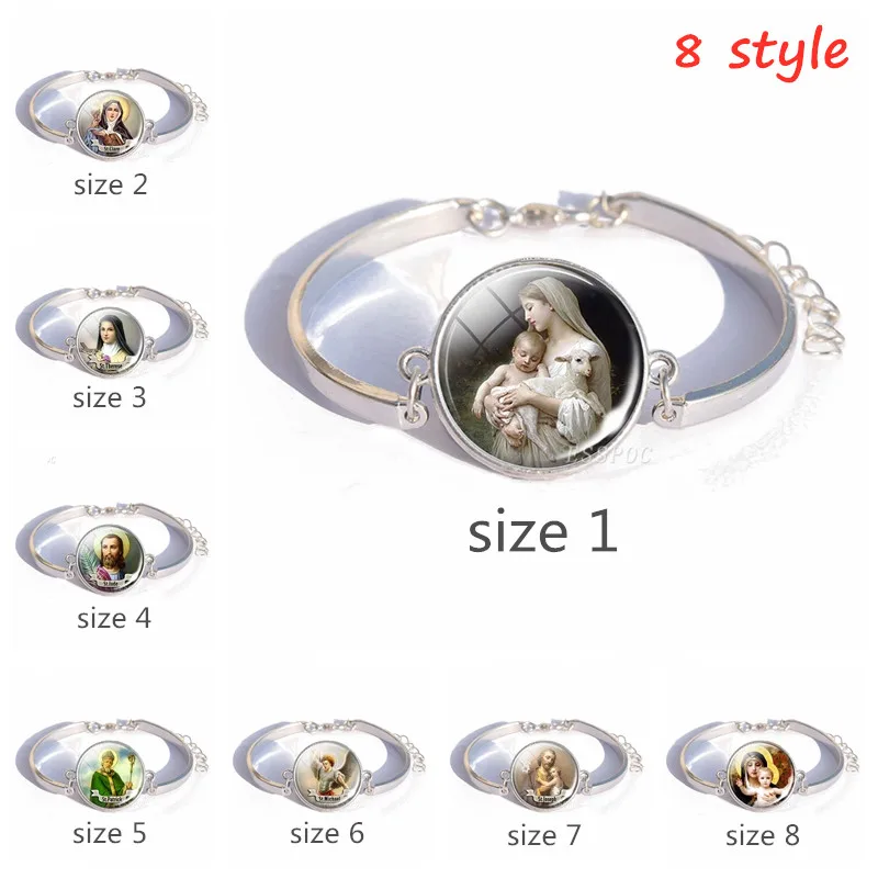 Virgin Mary Glass Cabochon Bracelet Bangle ST JUDE/St Michael/St Therese/ Jesus Bracelet Faith Jewelry Christian Gifts
Virgin Mary Glass Cabochon Bracelet Bangle ST JUDE/St Michael/St Therese/ Jesus Bracelet Faith Jewelry Christian Gifts