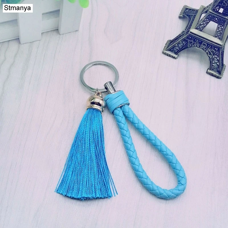Silk Tassels Key Chain PU woven Keychain New PU leather Car keychains For Women bag Car key ring jewelry #16018
Silk Tassels Key Chain PU woven Keychain New PU leather Car keychains For Women bag Car key ring jewelry #16018