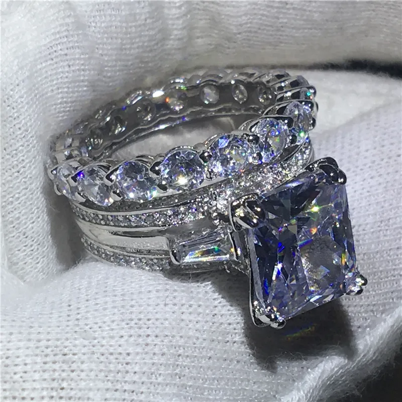 Fashion Eiffel Tower Jewelry 925 sterling silver ring set 8ct 5A Cz Sona Stone Engagement Wedding Band Rings for Women Bridal
Fashion Eiffel Tower Jewelry 925 sterling silver ring set 8ct 5A Cz Sona Stone Engagement Wedding Band Rings for Women Bridal