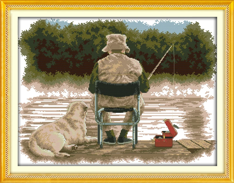 Fishing Cross Stitch Kit Paintings 11CT Printed 14CT DMC Chinese Embroidery Needlework Cross-stitch set Home Decorative
Fishing Cross Stitch Kit Paintings 11CT Printed 14CT DMC Chinese Embroidery Needlework Cross-stitch set Home Decorative