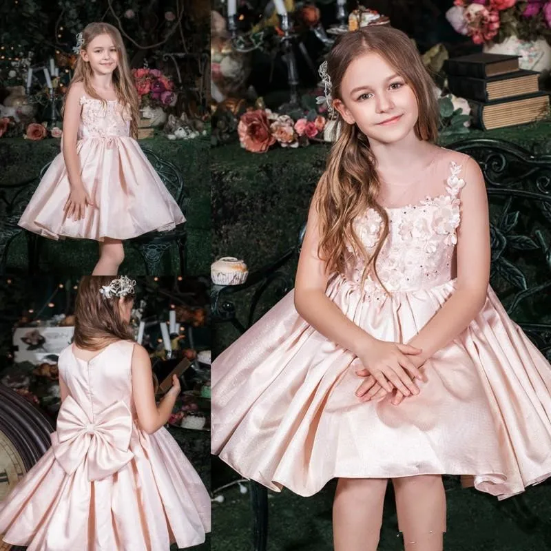 Gorgeous Knee Length Princess Dress with 3D Floral Appliques Crystals New Long Flower Girl Dress For Special Occasion Vestidos
Gorgeous Knee Length Princess Dress with 3D Floral Appliques Crystals New Long Flower Girl Dress For Special Occasion Vestidos