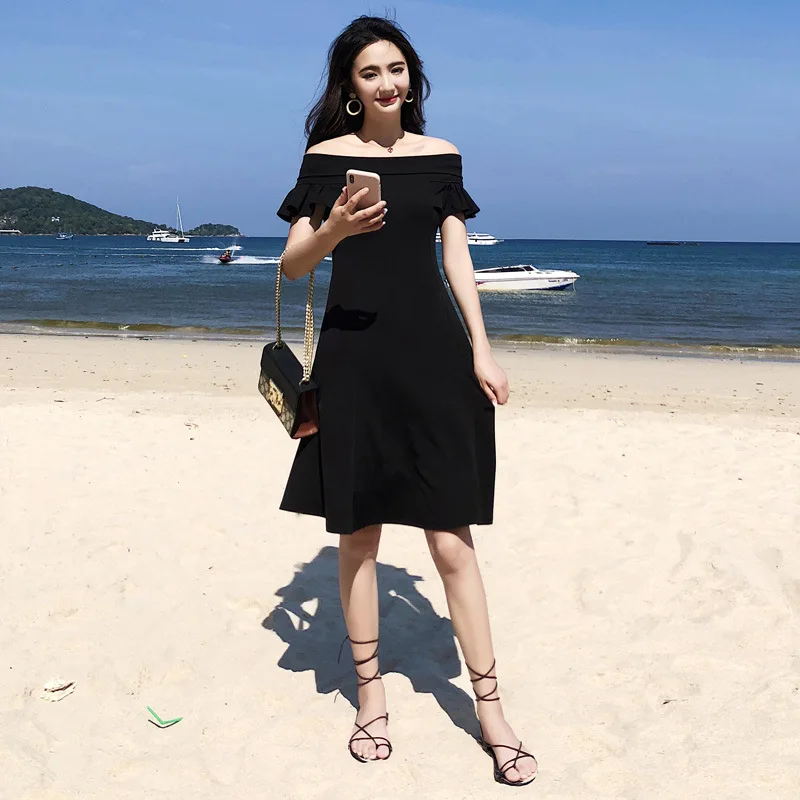Summer Vintage Office A-Line Dress Black Red Short Butterfly Sleeve Slash Neck Dress Women Sexy Party Beach Dresses Vestidos
Summer Vintage Office A-Line Dress Black Red Short Butterfly Sleeve Slash Neck Dress Women Sexy Party Beach Dresses Vestidos