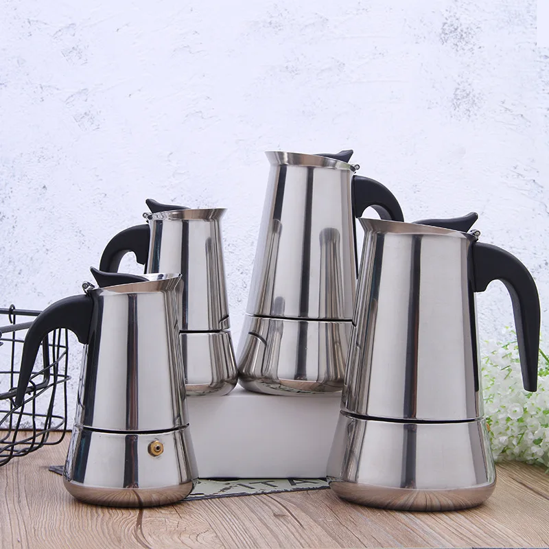 Hot Sale 450ML/600ML Espresso Maker Moka Pot 304 Stainless Steel Latte Percolator Office Family Party Octagonal Coffee Jug
Hot Sale 450ML/600ML Espresso Maker Moka Pot 304 Stainless Steel Latte Percolator Office Family Party Octagonal Coffee Jug