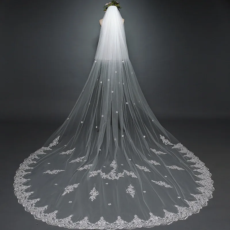 3 Meter Ivory/White 2 Layer Bridal Veils Lace Edge Tulle Cathedral Wedding Veil 2018 Long Veu de Noiva Wedding Accessories
3 Meter Ivory/White 2 Layer Bridal Veils Lace Edge Tulle Cathedral Wedding Veil 2018 Long Veu de Noiva Wedding Accessories