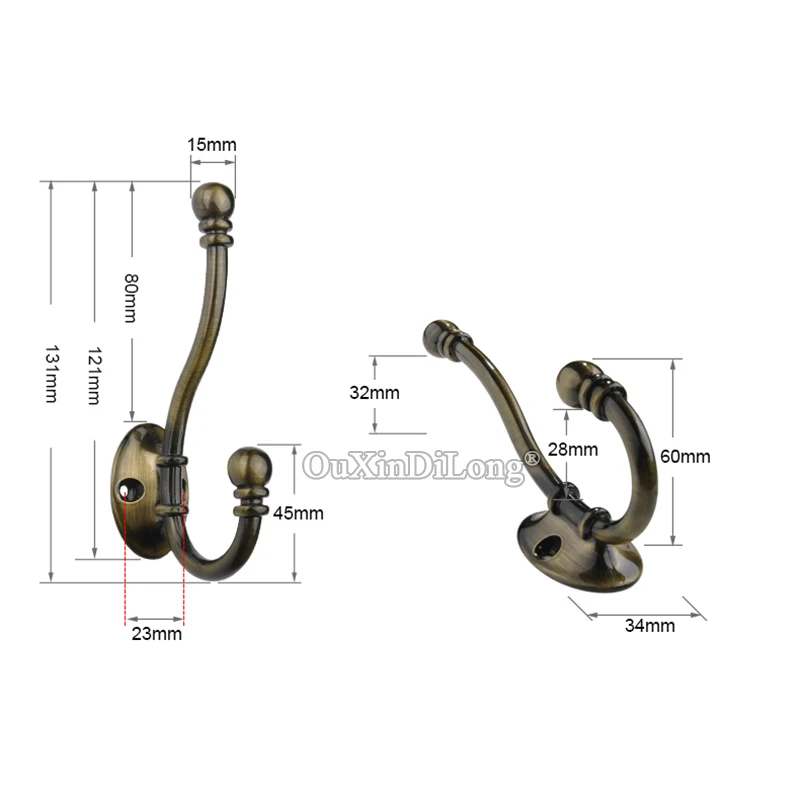 Retro Vintage 10PCS European Antique Solid Zinc Alloy Robe Hooks Coat Hook Key Bag Hook Clothes Robe Hangers Bronze
Retro Vintage 10PCS European Antique Solid Zinc Alloy Robe Hooks Coat Hook Key Bag Hook Clothes Robe Hangers Bronze