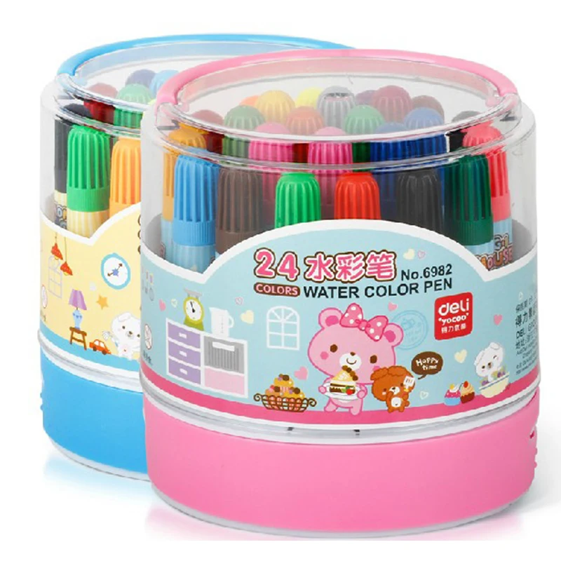 Watercolor pen 24 color bucket cute brush watercolor pen children painting graffiti watercolor pen deli 6982
Watercolor pen 24 color bucket cute brush watercolor pen children painting graffiti watercolor pen deli 6982