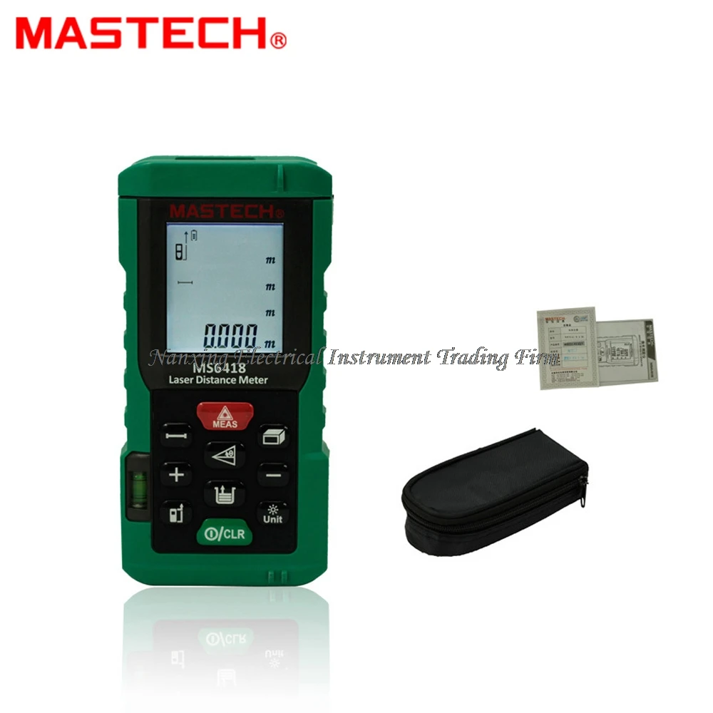 Лазерный дальномер MASTECH MS6418, цифровой измеритель расстояния 80 м с пузырьковым уровнем
Лазерный дальномер MASTECH MS6418, цифровой измеритель расстояния 80 м с пузырьковым уровнем