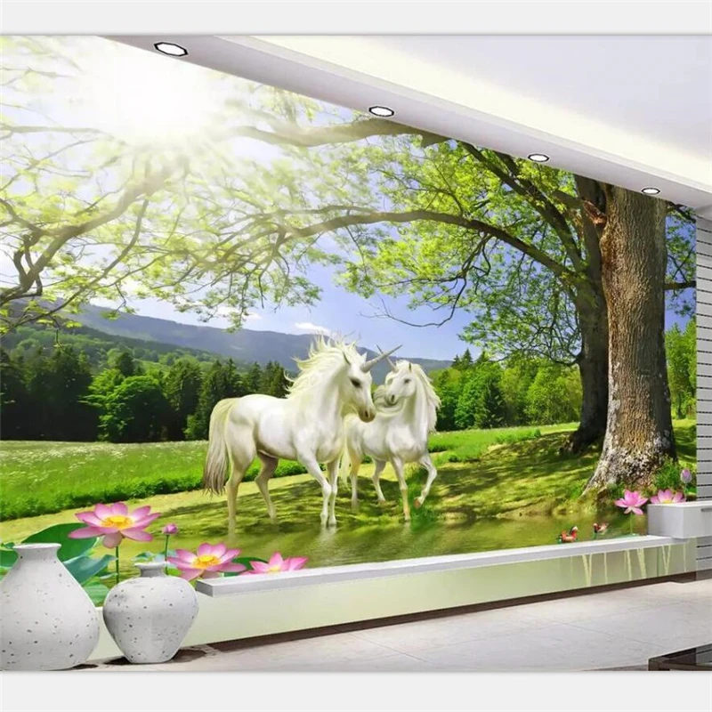 beibehang Wallpaper custom romantic background painting living room bedroom sofa a pair of unicorn TV decorative background
beibehang Wallpaper custom romantic background painting living room bedroom sofa a pair of unicorn TV decorative background