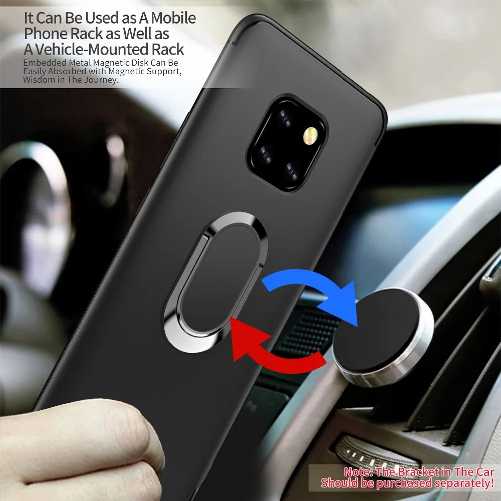 Quakeproof Чехол-держатель для Huawei Mate 20 P20 Lite магнитное автомобильное кольцо мягкая